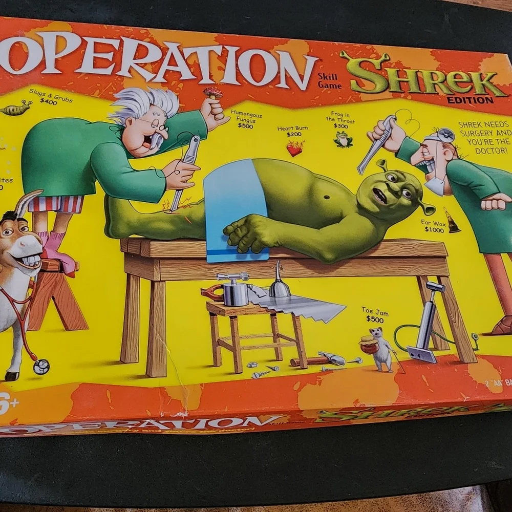 2004 Shrek Operation Game Incomplete - Game Board Only